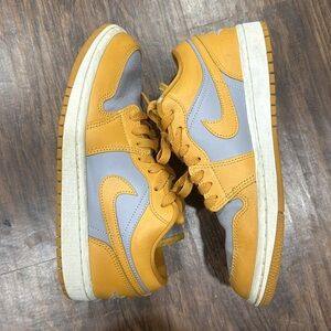 Orange and gray Nike dunks